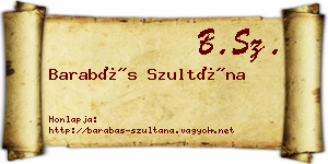Barabás Szultána névjegykártya